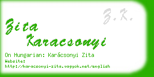 zita karacsonyi business card
